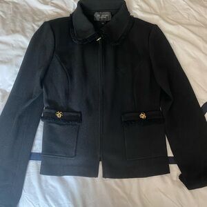 New St. John Collection Knit Wool Black Sweater Jacket